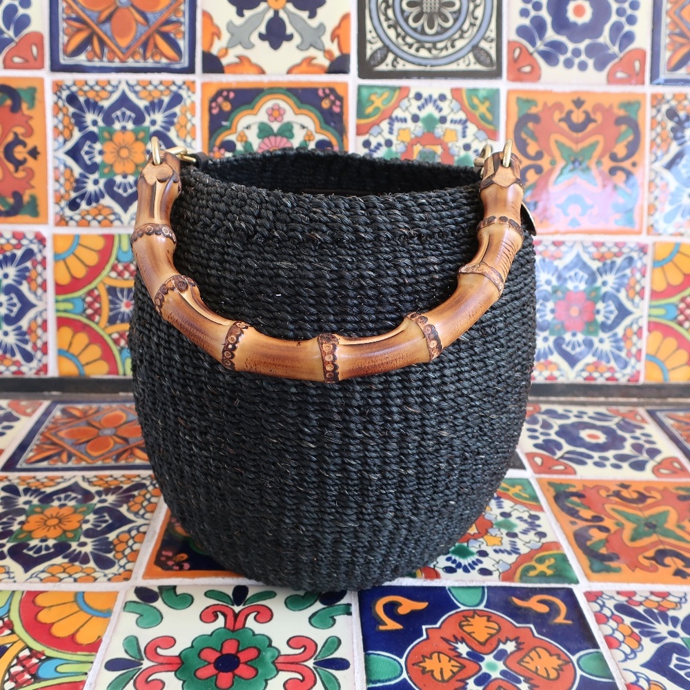 Clare V. Pot de Miel w/Bamboo Handle in Black